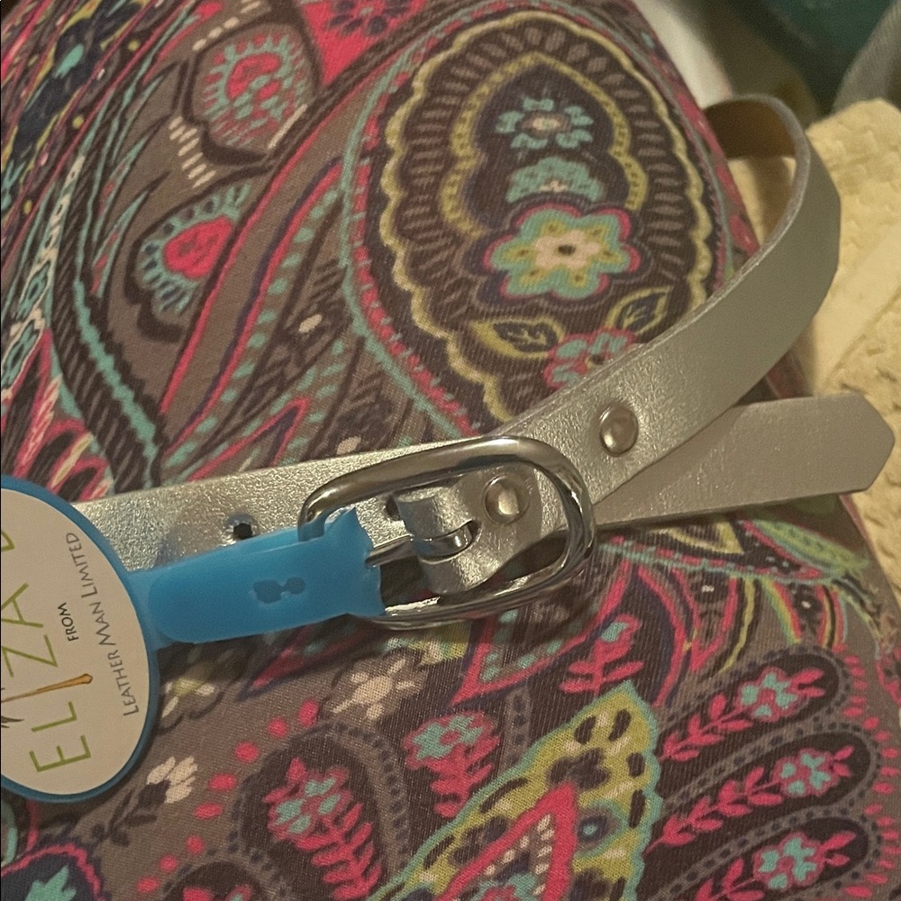 Eliza Silver Women's Belt 48” leather